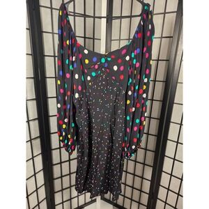 RIXO X Target Polka Dot 80s Vibe Long Sleeve Swing Dress Size 16/18